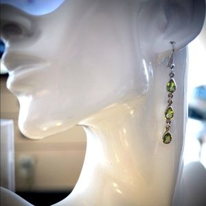 Sterling Silver Peridot Drop Earrings